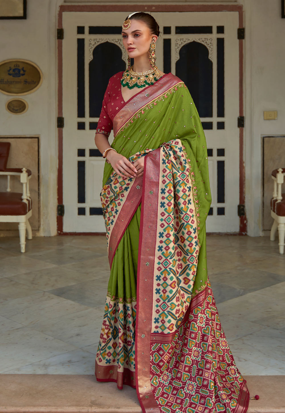 Karagari magenta saree 
